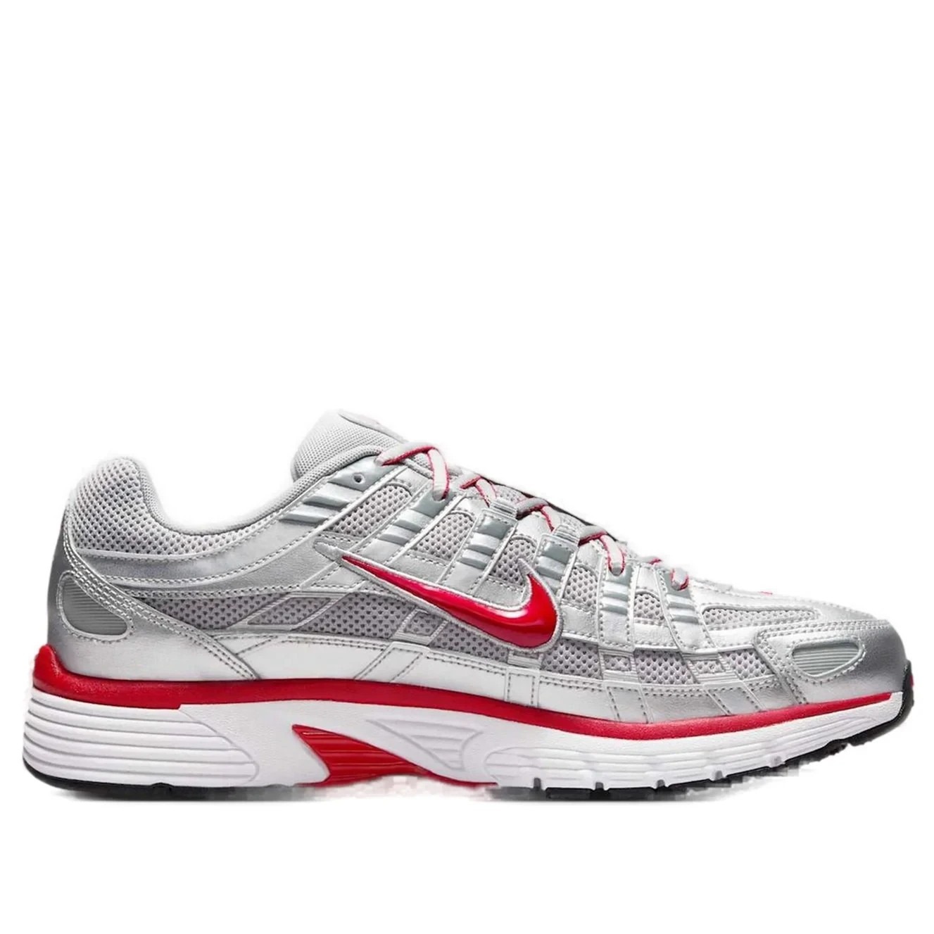 Nike P-6000 Mens Size 11 Running Shoes Metallic Silver Cool/Red Shoes Cd6404 024